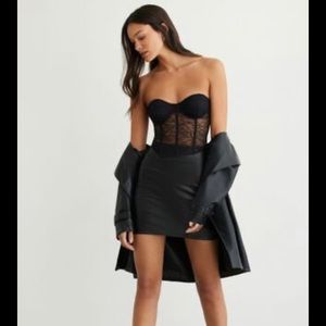 Dynamite tori mini bodycon faux leather skirt